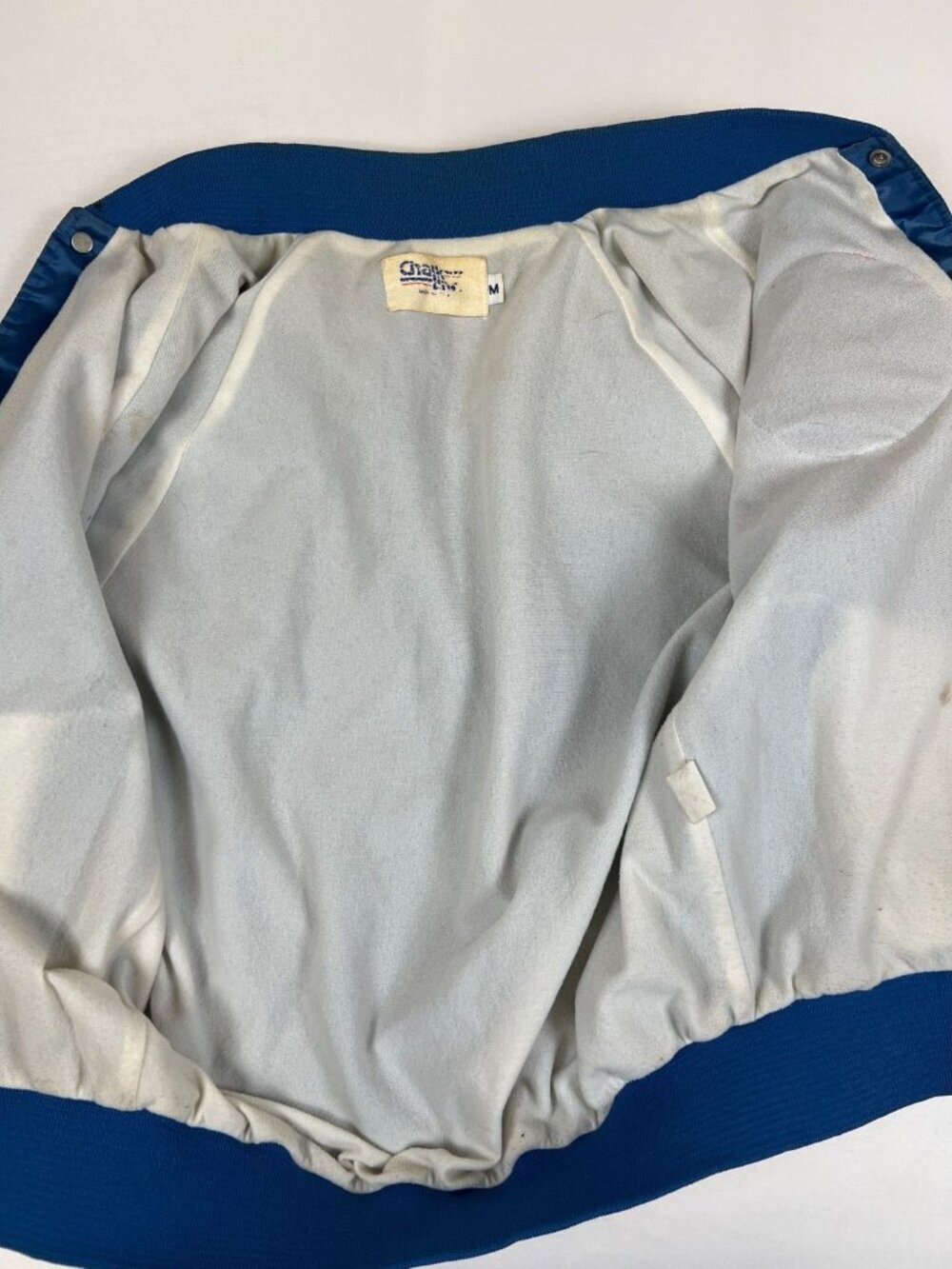 Vintage Chalk Line Men Medium NY Mets Satin Bomber Jacket Blue Made in USA MLB - Picture 5 of 15
